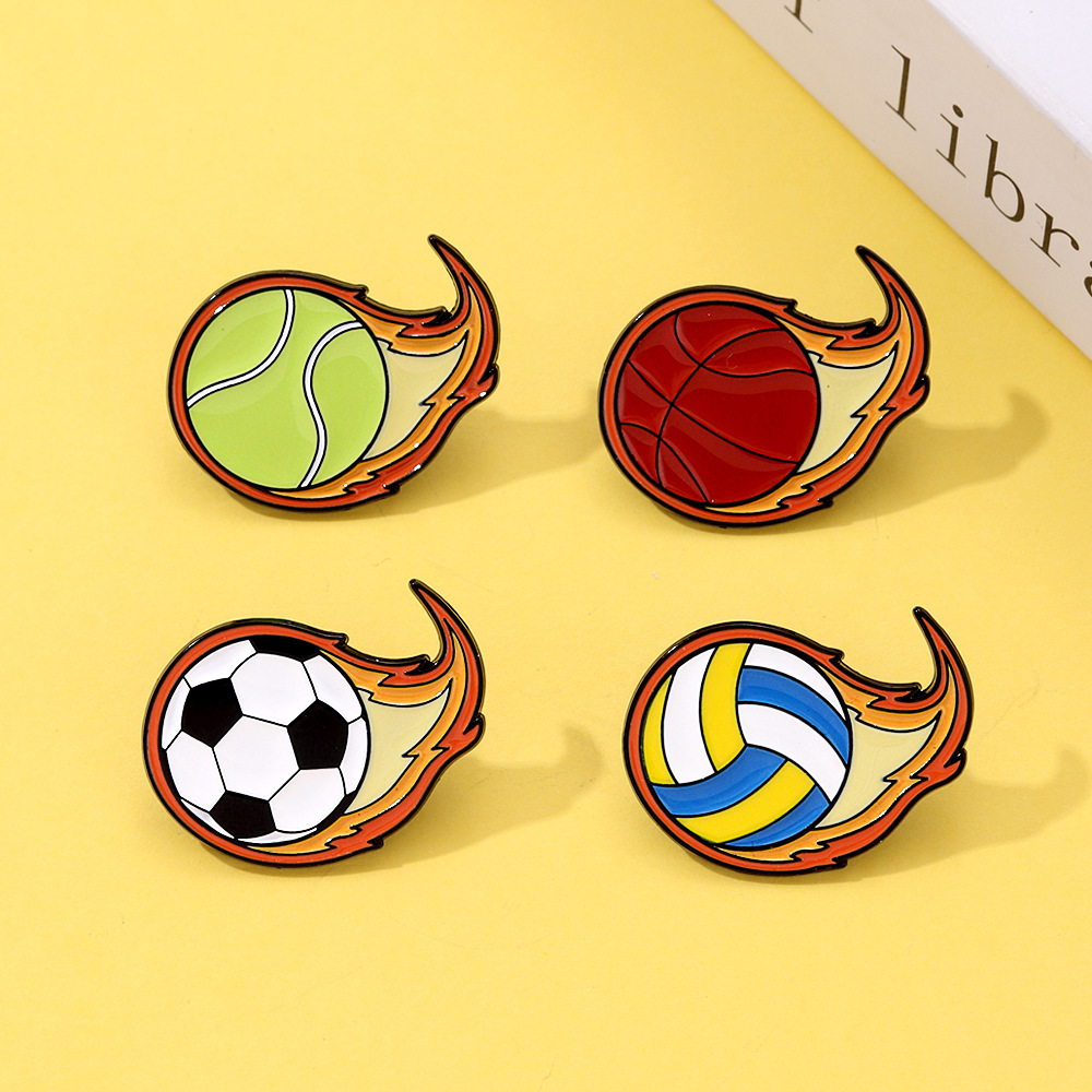 Badminton Icon - Bros Enamel Bola Api Kartun Pin