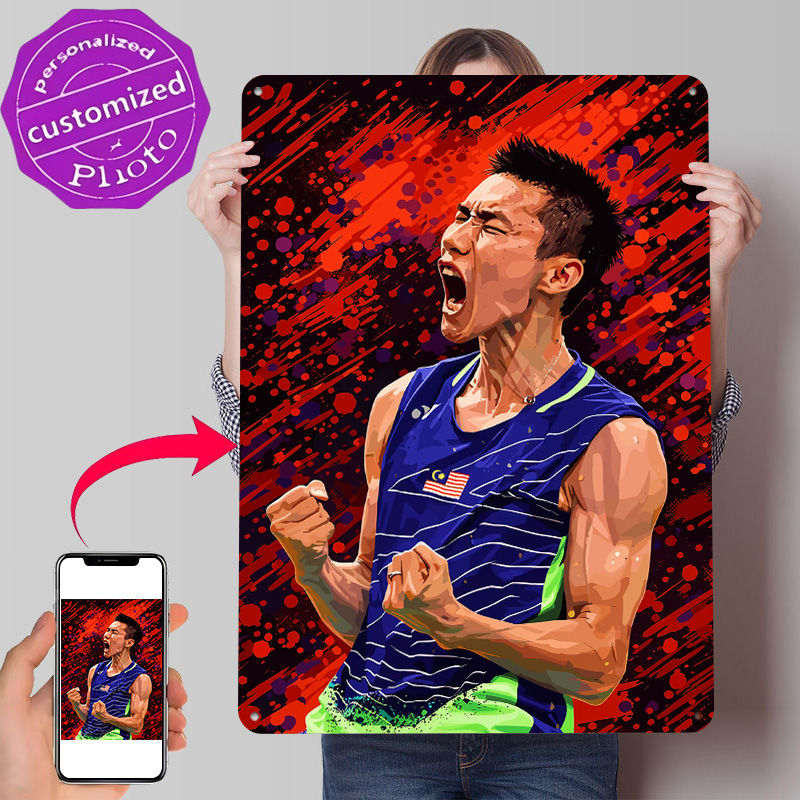 Badminton Poster - Poster Tekstur Cetak 3D Pemain Bulu