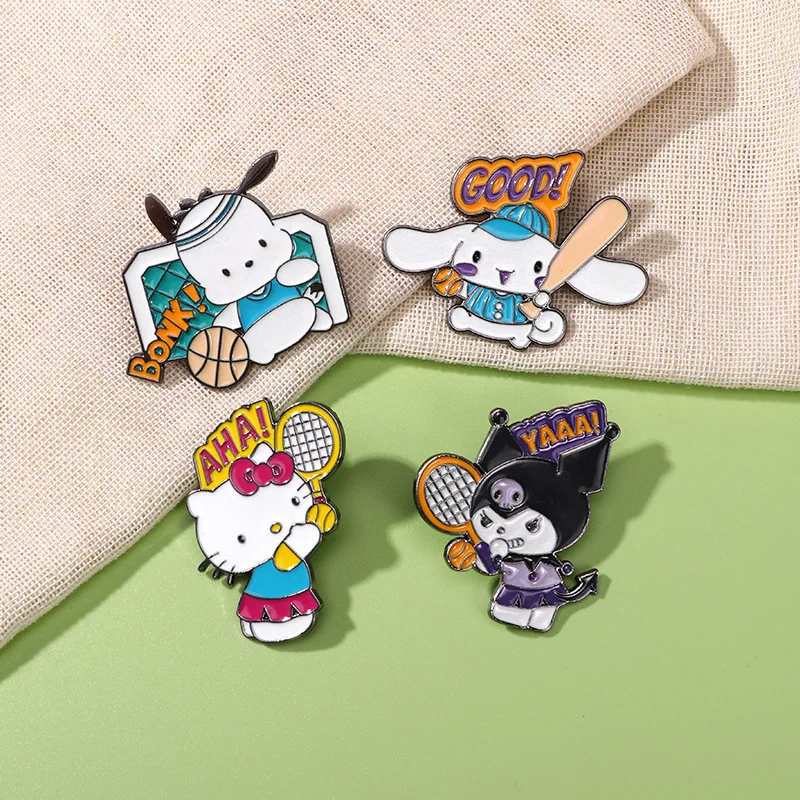 Badminton Icon - Bros olahraga kartun Sanrio lencana logam
