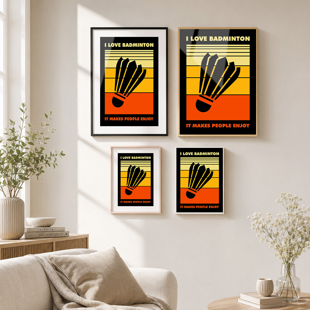 Poster Logam Bulu Tangkis Deng - Badminton Poster ulasan dan harga