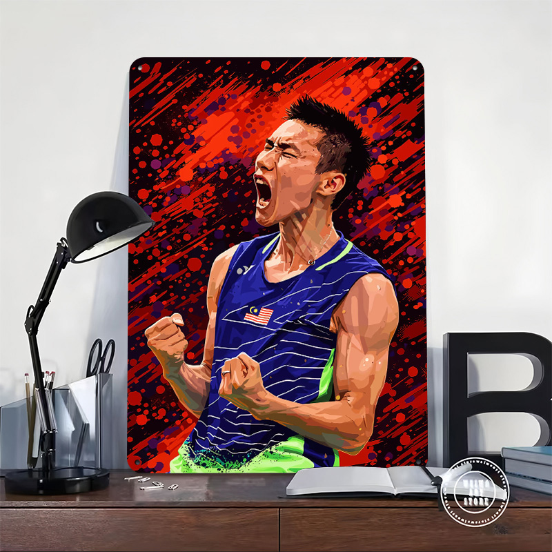Poster Tekstur Cetak 3D Pemain - Badminton Poster ulasan dan harga