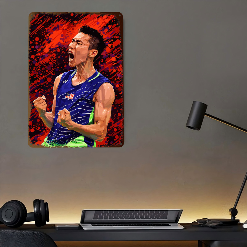 Poster Tekstur Cetak 3D Pemain - Badminton Poster ulasan dan harga